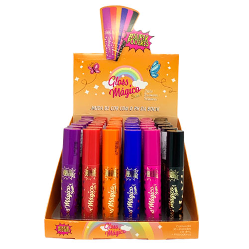 Gloss Mágico 3 em 1 Super Poderes DISPMGSP - Box c/ 36 unid