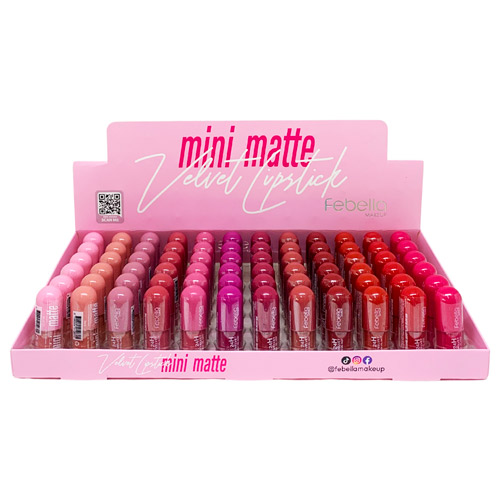 Mini Batom Líquido Matte Velvet Lipstick Febella BM40126 - Box c/ 72 unid