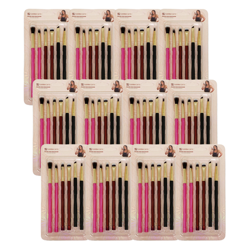 Kit com 06 Pincéis para Maquiagem Sabrina Sato SS-3665 - Pcte c/ 12 unid