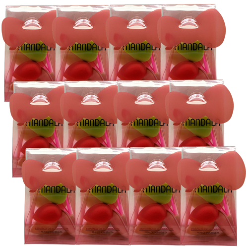 Kit com 05 Mini Esponja e 02 Pincéis Mandala FP-598 - Pcte c/ 12 unid