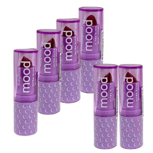 Batom Bastão Mood Ultra Slick Ruby Rose HB-7001 - Kit c/ 06 unid