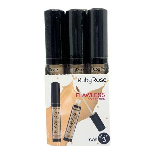 Corretivo Líquido Flawless Collection Ruby Rose HB-8080 Bege 3 - Box c/ 12 unid