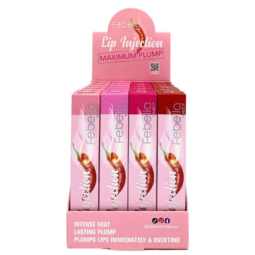 Lip Gloss Lip Injection Maximum Plump Febella LG40527 - Box c/ 24 unid