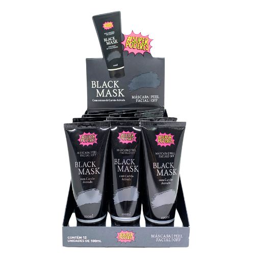 Máscara Facial Peel Off Black Mask Super Poderes MFSP32 - Box c/ 12 unid
