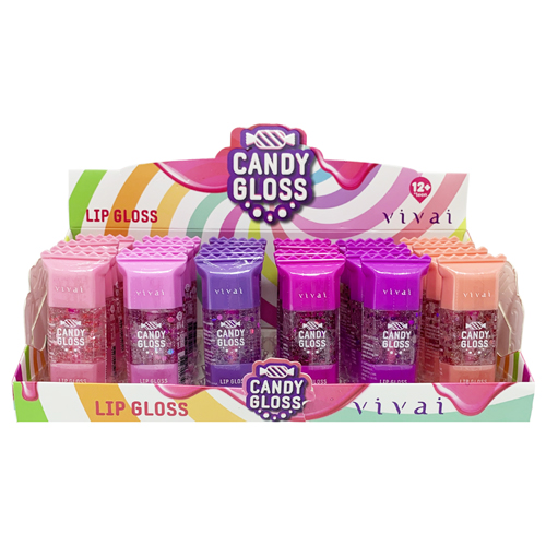 Lip Gloss Candy Gloss Vívai 3079.1.1 - Box c/ 24 unid