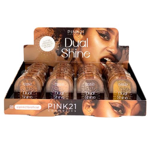 Paleta de Glitter Dual Shine Pink 21 CS4717 - Box c/ 24 unid