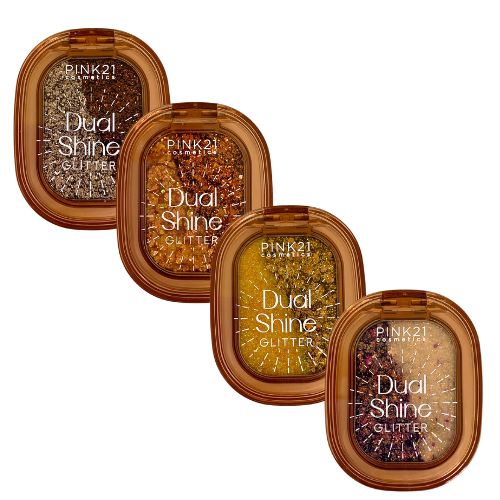 Paleta de Glitter Dual Shine Pink 21 CS4717 - Kit c/ 04 unid