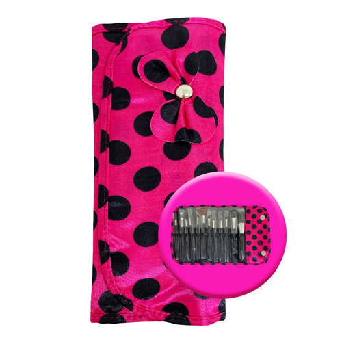 Kit com 12 Pincéis para Maquiagem Miss France MF-6345