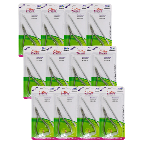 Kit Manicure Inox Miss France MF-3848 - Pcte c/ 12 unid