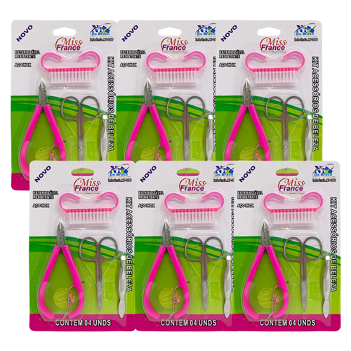 Kit Acessórios de Beleza MF-3879 - Kit c/ 06 unid