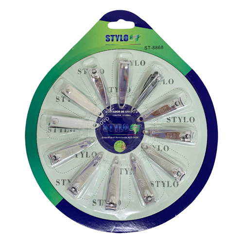 Cortador de Unha Stylo ST-8868 – Cartela c/ 12 unid