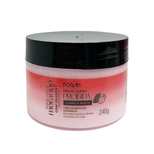 Poran - Esfoliante Corpo e Rosto Morango Com Chantilly Porán PR263