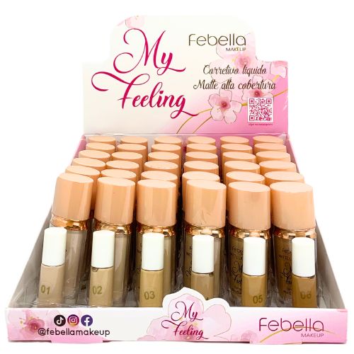 Corretivo Líquido Matte My Feeling Febella CL5094 - Box c/ 36 unid