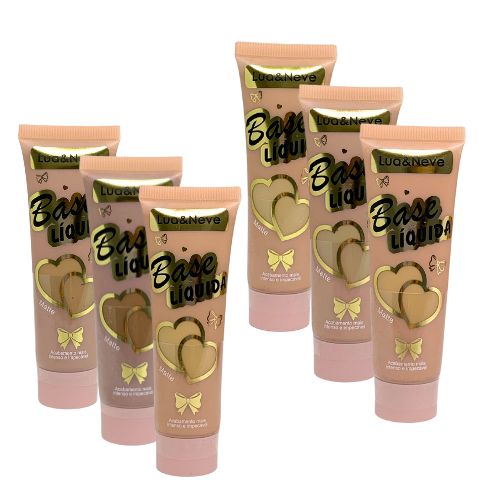 Base Líquida Matte Lua & Neve LN02528 - Kit c/ 06 unid