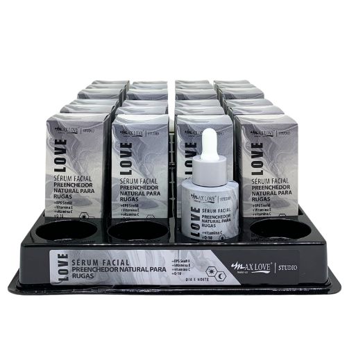 Sérum Facial Preenchedor Natural para Rugas Max Love - Box c/ 24 unid