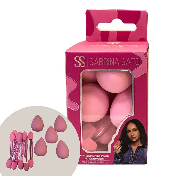 Kit Mini Esponja de maquiagem e Pincel de Sombra Descartável Sabrina Sato SP2025