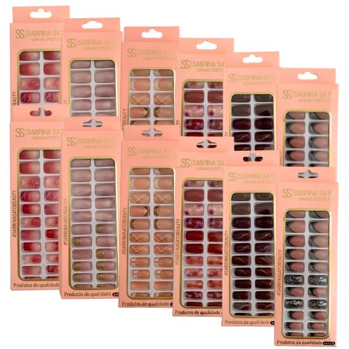 Unhas Postiças Autocolantes Sabrina Sato SS-3171 - Pcte c/ 12 unid
