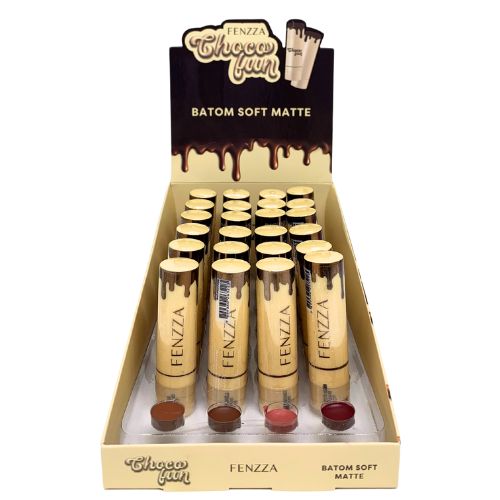 Batom Bastão Soft Matte Choco Fun Fenzza FZ20086- Box c/ 24 unid