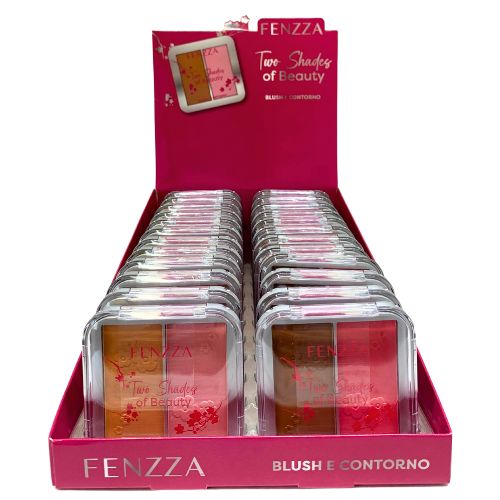 Paleta de Blush e Contorno Two Shades Of Beauty Fenzza FZ32039 - Box c/ 24 unid