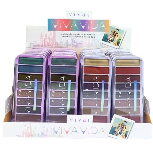 Paleta de Sombra Viva Vida Vívai 4030.1.1 - Box c/ 24 unid