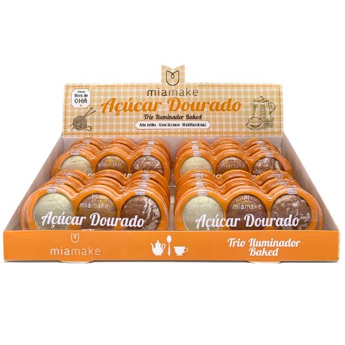 Paleta de Iluminador Açúcar Dourado Mia Make 428 - Box c/ 12 unid