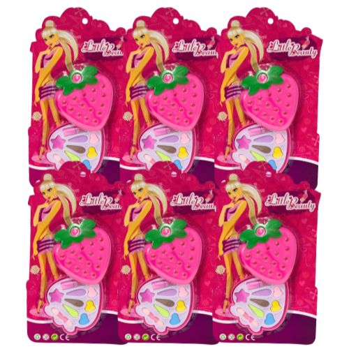 Brinquedo Infantil Kit Maquiagem Morango Little Beauty PD-12312M - Kit c/ 06 unid
