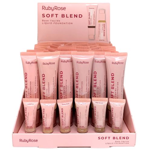 Base Líquida Soft Blend Ruby Rose HB-M301 - Box c/ 36 unid