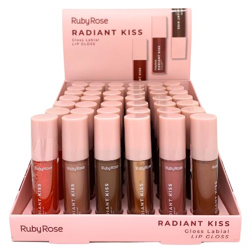 Lip Gloss Radiant Kiss Ruby Rose HB-L6400 - Box c/ 36 unid