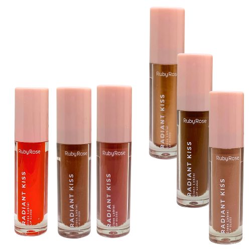 Lip Gloss Radiant Kiss Ruby Rose HB-L6400 - Kit c/ 06 unid