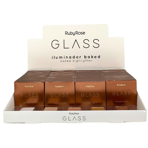 Paleta de Iluminador Baked Glass Ruby Rose HB-F1604 - Box c/ 36 unid