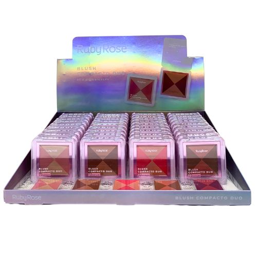 Paleta de Blush Compacto Duo Ruby Rose HB-F585 - Box c/ 36 unid