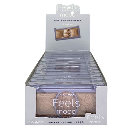 Paleta de Iluminador Feels Mood Ruby Rose HB-7530-2 - Box c/ 12 unid