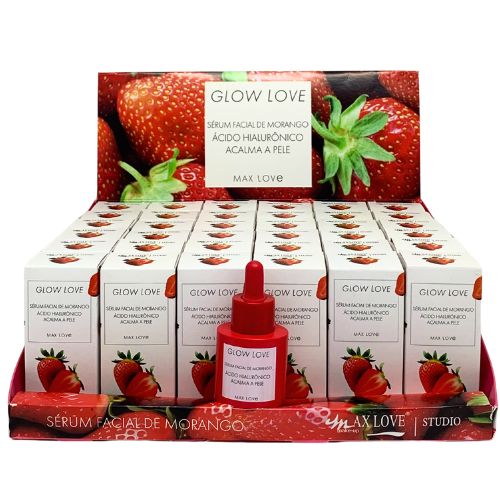 Sérum Facial de Morango Glow Love Max Love - Box c/ 36 unid