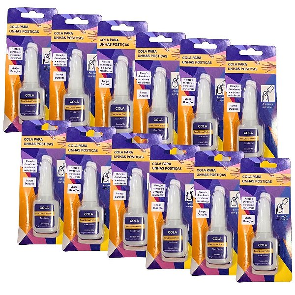 Cola para Unha Postiça JS528 - Pcte c/ 12 unid