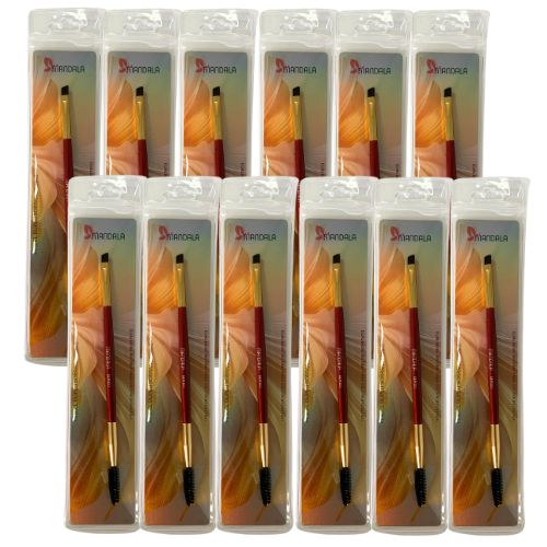 Pincel Duplo Sobrancelha Mandala MP-020 - Pcte c/ 12 unid