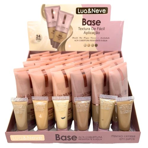 Base Líquida Alta Cobertura Lua & Neve LN10008 - Box c/ 24 unid