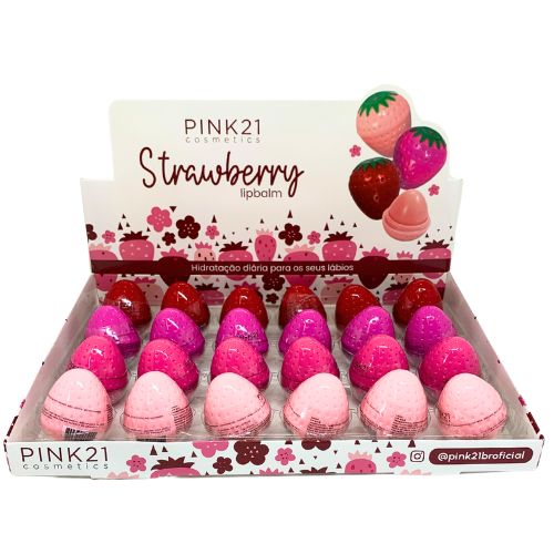 Lip Balm Stawberry Pink 21 CS5017 - Box c/ 24 unid