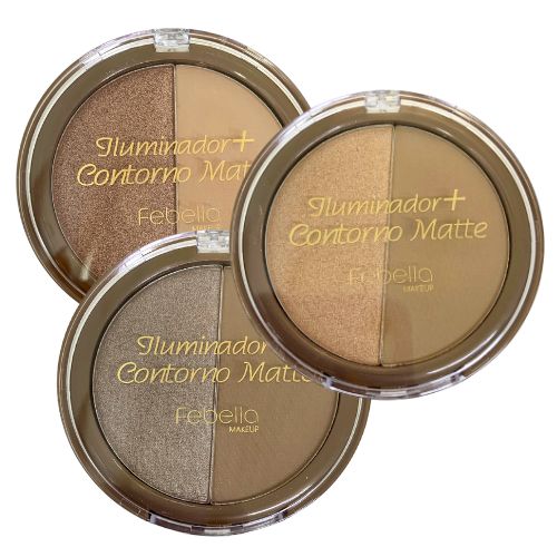 Iluminador + Contorno Matte Febella MU5012 - Kit c/ 03 unid