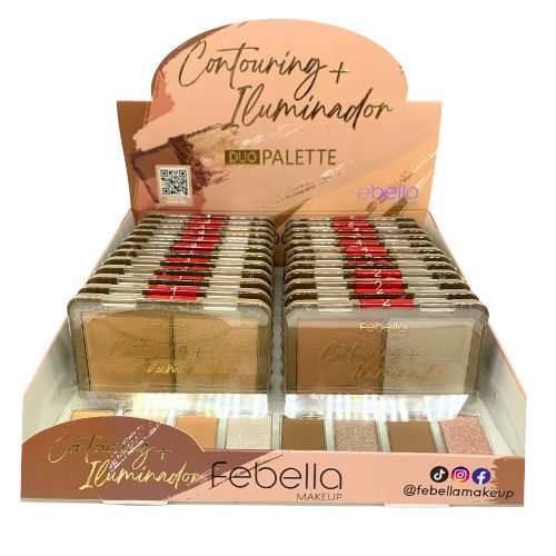 Contorno + Iluminador Duo Palette Febella CP5115 - Box c/ 24 unid
