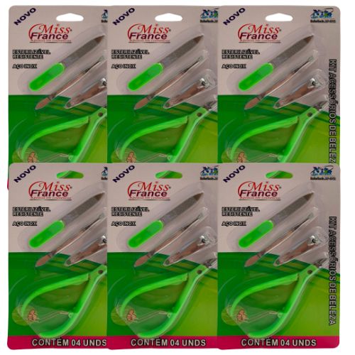 Kit Acessórios Manicure Miss France MF-0762 - Kit c/ 06 unid
