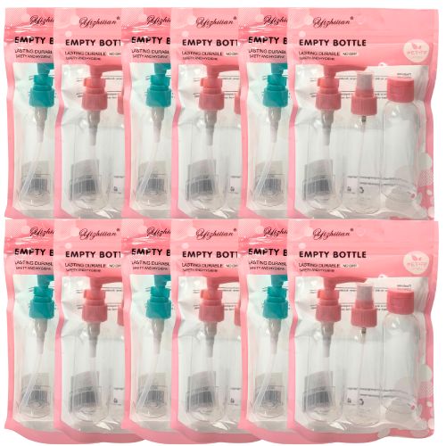 Kit 3 Frascos para Viagem Miss France MF-3787 - Pcte c/ 12 unid