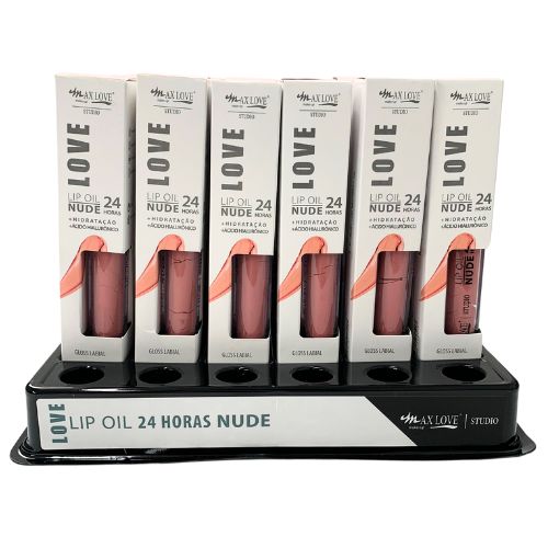 Lip Oil Nude 24 Horas Cor 800 Max Love - Box c/ 36 unid