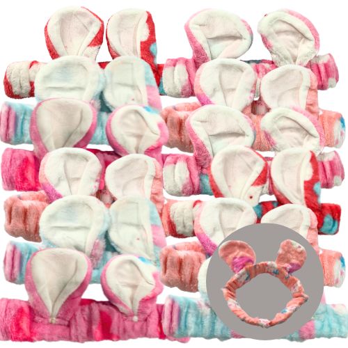 Faixa de Cabelo para Maquiagem e Limpeza Facial Orelhinhas - Pcte c/ 12 unid