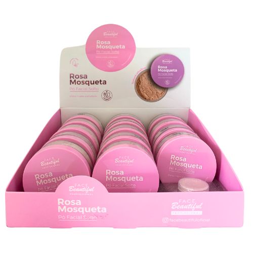 Pó Solto Facial Rosa Mosqueta Face Beautiful FB412 - Box c/ 14 unid
