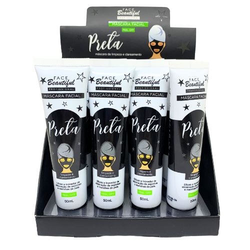 Máscara Facial Peel Off Preta Face Beautiful FB126 - Box c/ 12 unid