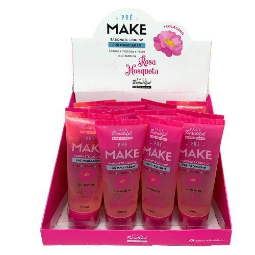 Sabonete Líquido Pré Maquiagem Rosa Mosqueta Face Beautiful FB303 - Box c/ 12 unid