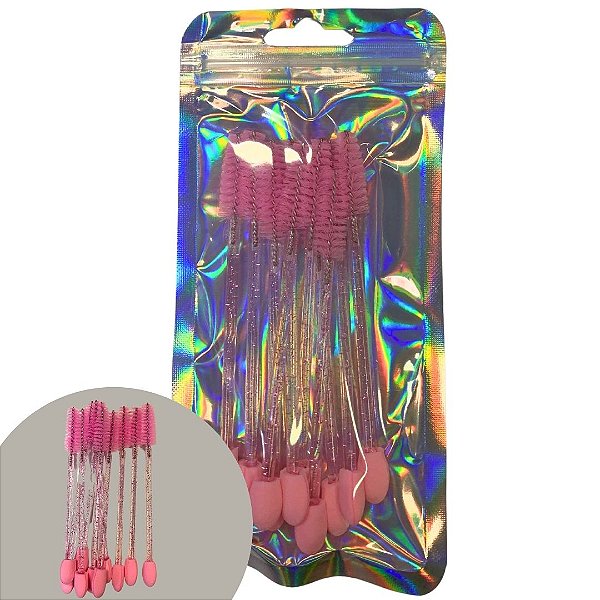 Escovinha para Cílios e Sobrancelhas + Pincel de Sombra Descartavel MM5631