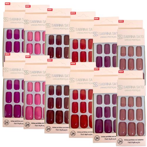 Unhas Postiças Autocolantes Sabrina Sato SP1027 - Pcte c/ 12 unid