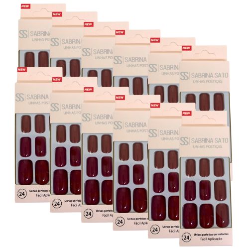 Unhas Postiças Autocolantes Sabrina Sato SP1039 - Pcte c/ 12 unid