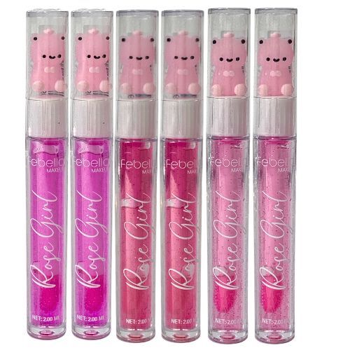 Lip Gloss Magico Rose Girl Febella LG40513 - Kit c/ 06 unid